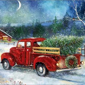 Acrylics Christmas, Red Truck