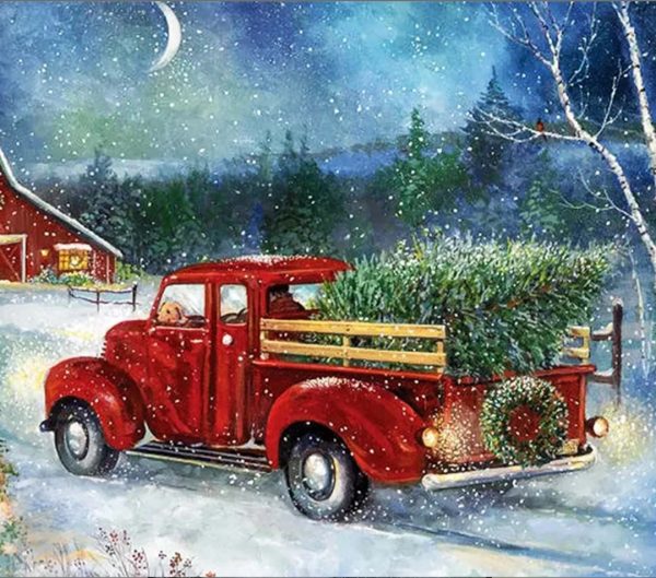 Acrylics Christmas, Red Truck