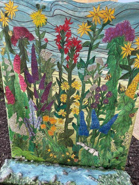 Painted outdoor sculpture painted by a teacher and was submitted for The Art Prize of$100k The Ford Presidential Museum in Grand Rapids Michigan