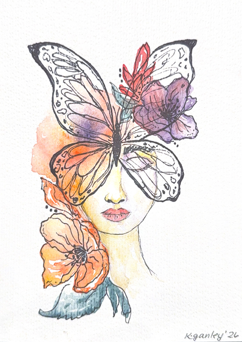 Watercolor – Whimsical Butterfly Eye - Image 7