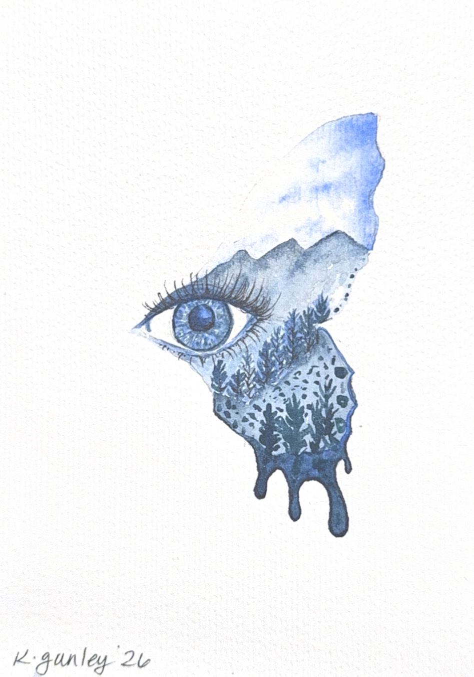 Watercolor – Whimsical Butterfly Eye - Image 4