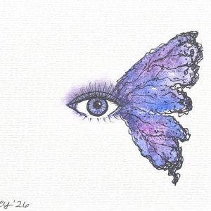 Watercolor – Whimsical Butterfly Eye