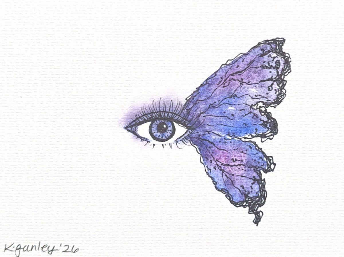 Watercolor – Whimsical Butterfly Eye