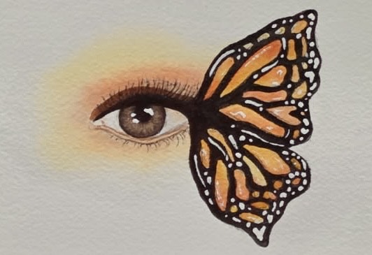 Watercolor – Whimsical Butterfly Eye - Image 5