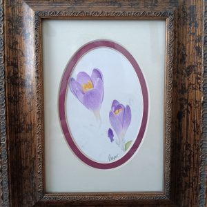 Colored Pencil - Crocuses Breaking Through the Snow